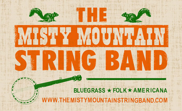 banner design - Misty Mountain String Band 3x5'