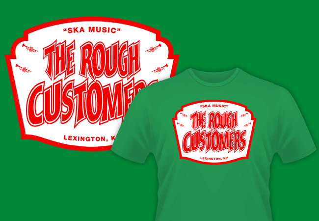 Band shirt graphic design for The Rough Customers